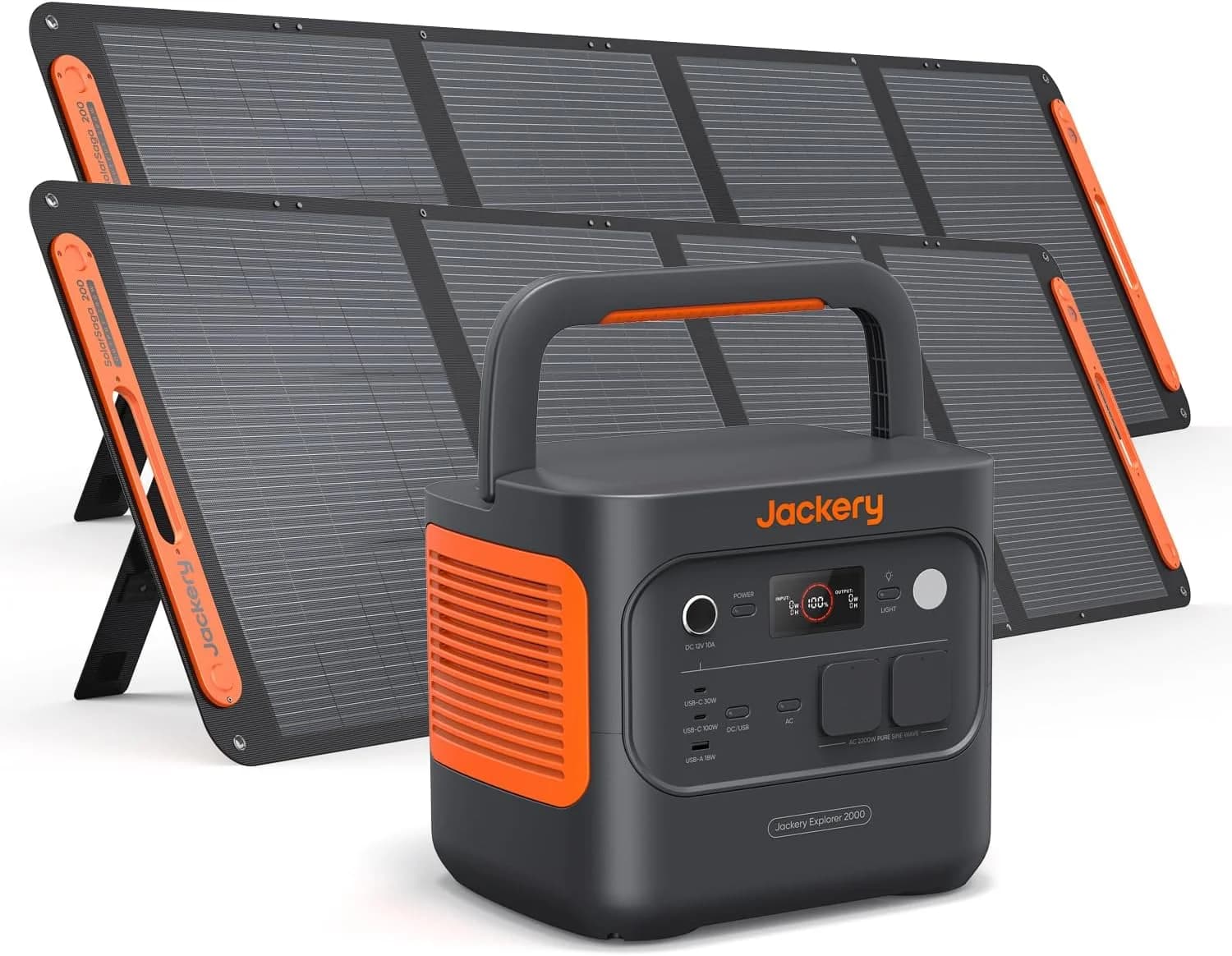 Jackery Explorer 2000 v2 station électrique portable 2042 Wh 2200W avec 2 panneaux solaires 200W