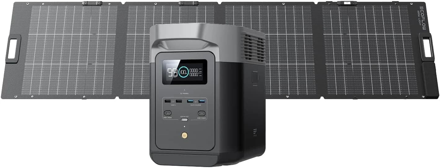 EcoFlow DELTA 2 1024Wh avec panneau solaire 220W – station électrique extensible LiFePO4