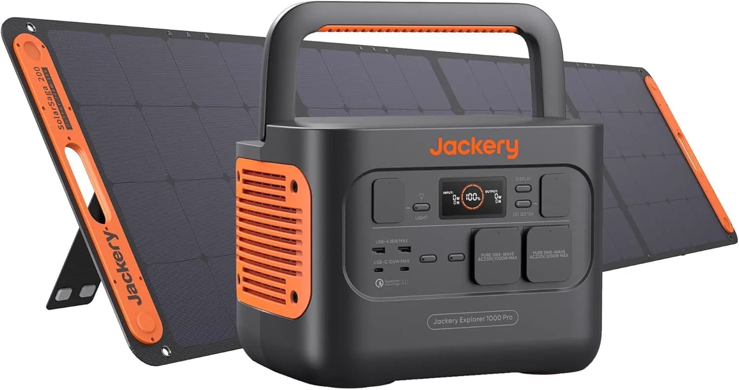 Jackery Solar Generator 1000 Pro station électrique 1002 Wh avec panneau solaire SolarSaga 200W inclus
