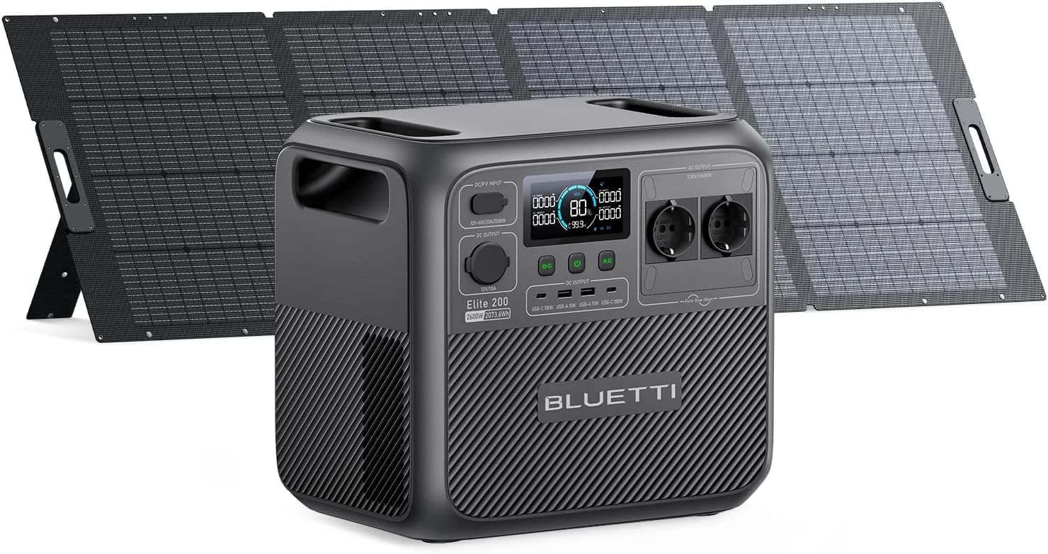 BLUETTI Elite 200 V2 2073Wh – générateur solaire professionnel LiFePO4