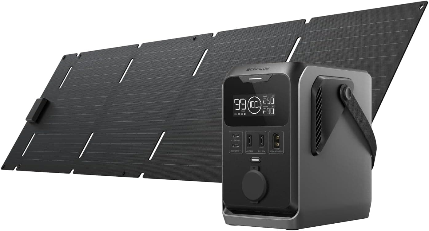 EcoFlow Trail 300 DC 288Wh – station électrique portable LFP 2,58 kg, sorties USB uniquement, avec panneau solaire 60W