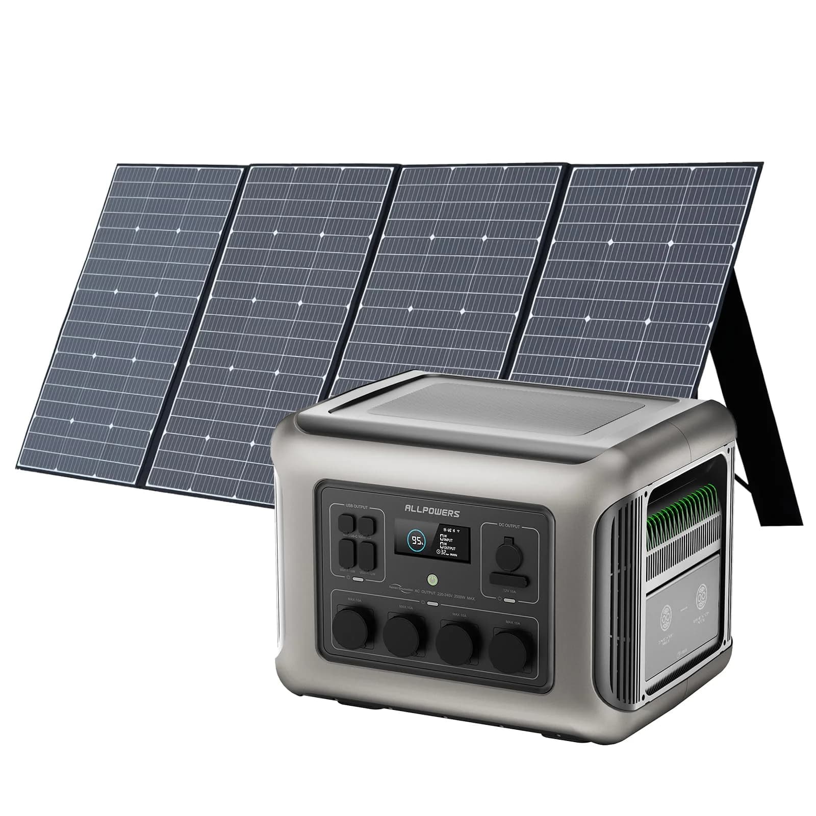ALLPOWERS R2500 V2 station électrique portable 1920 Wh 2500W extensible avec panneau solaire 400W