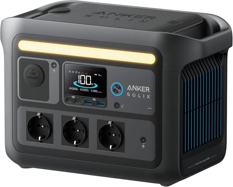 Anker SOLIX C800 Plus station électrique portable 768Wh avec 2 lampes de camping intégrées et perche télescopique