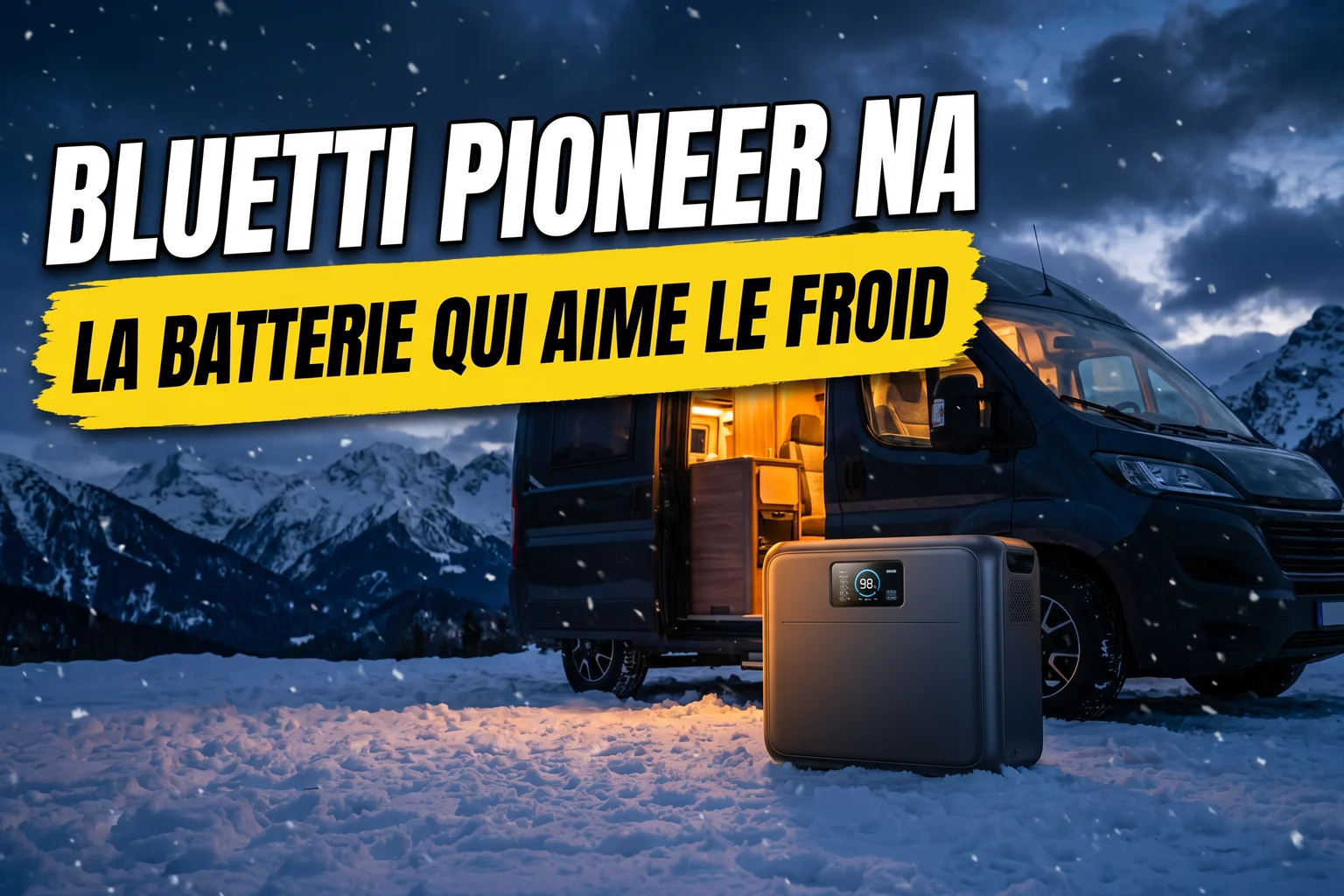 BLUETTI Pioneer Na dans la neige, station électrique portable à batterie sodium-ion