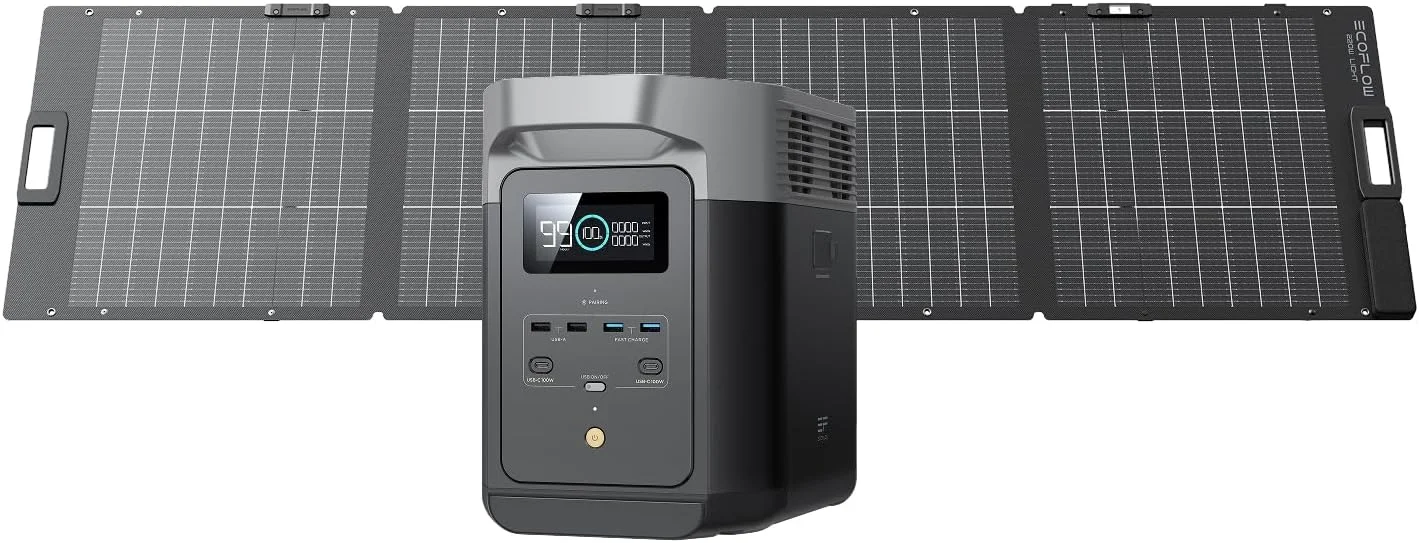 EcoFlow DELTA 2 1024Wh avec panneau solaire 220W – station électrique extensible LiFePO4