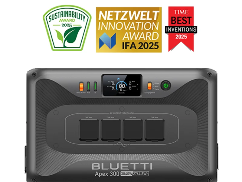 BLUETTI Apex 300 avec panneau solaire 350W pack backup maison 2764Wh 3840W