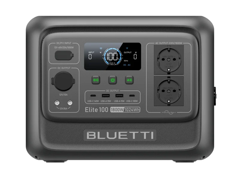 BLUETTI Elite 100 V2 avec panneau solaire 200W pack kit solaire 1024Wh 1800W
