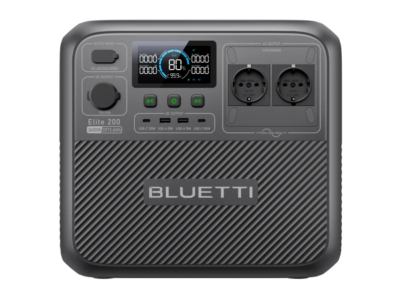 BLUETTI Elite 200 V2 avec panneau solaire 200W pack solaire 2073Wh 2600W