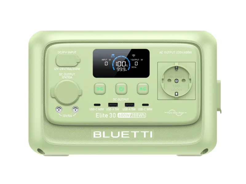 BLUETTI Elite 30 V2 station électrique portable coloris vert clair citron 600W 288Wh