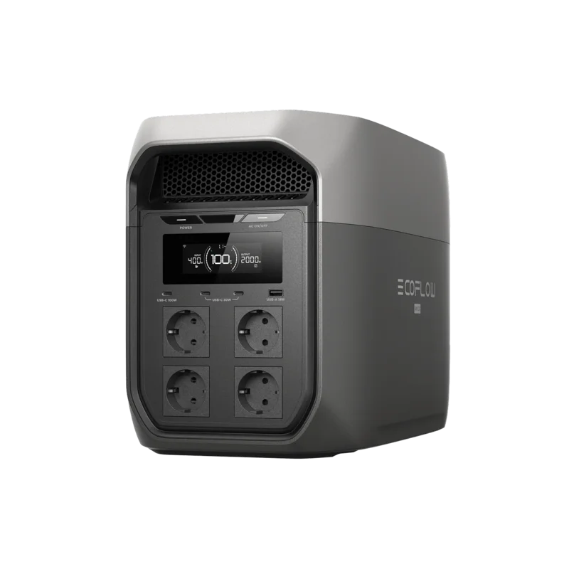 EcoFlow DELTA 3 Max station électrique portable 2048Wh 2400W avec 4 prises Schuko et recharge secteur 0-80% en 47 minutes