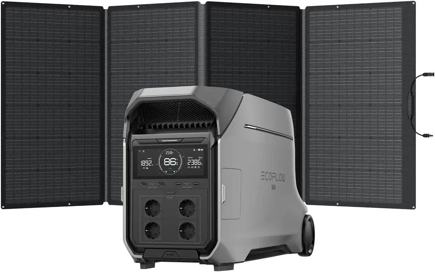 EcoFlow DELTA Pro 3 — station électrique portable 4096 Wh avec panneau solaire 400 W