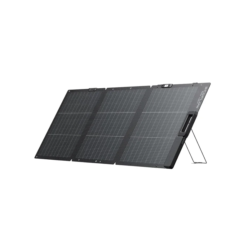 EcoFlow panneau solaire portable 160W bifacial cellules type N avec connecteur XT60i intégré et support réglable