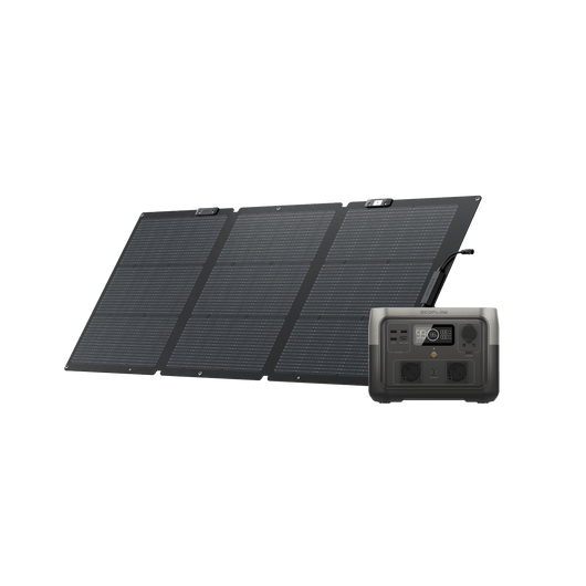 EcoFlow RIVER 2 Max bundle avec panneau solaire portable 160W – kit complet prêt à l'emploi