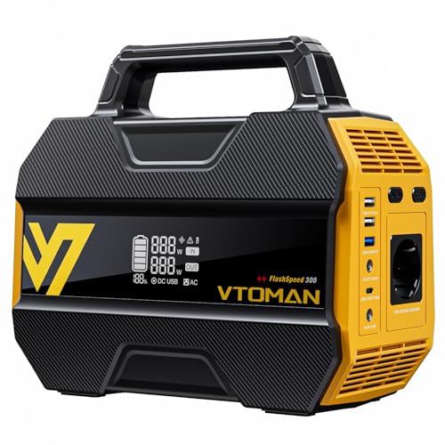 VTOMAN FlashSpeed 300 230Wh – station électrique portable LiFePO4 3000 cycles, prise 230V et USB-C 100W