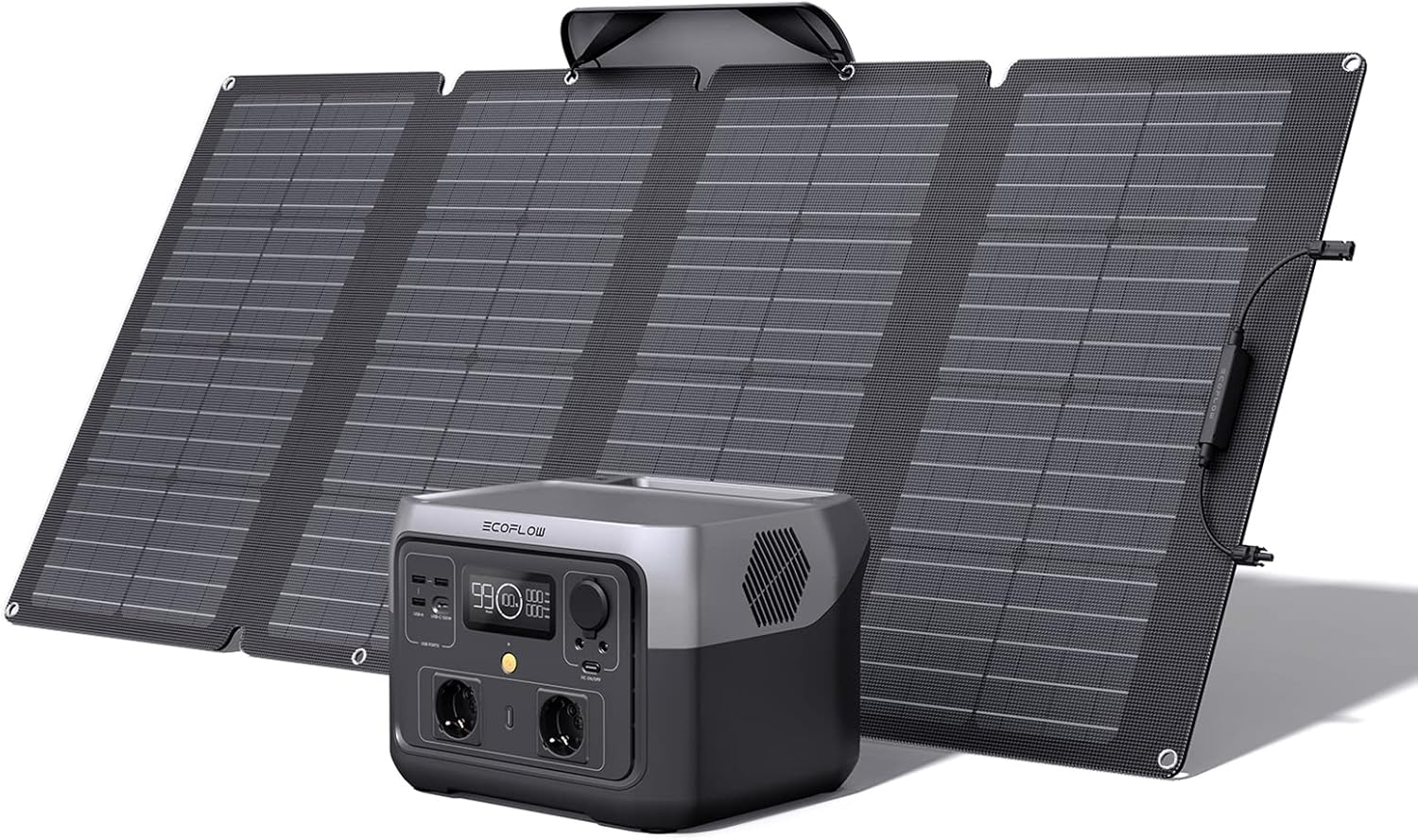 Générateur solaire portable EcoFlow River 2 Max 512Wh avec technologie X-Boost 1000W et charge rapide pour camping